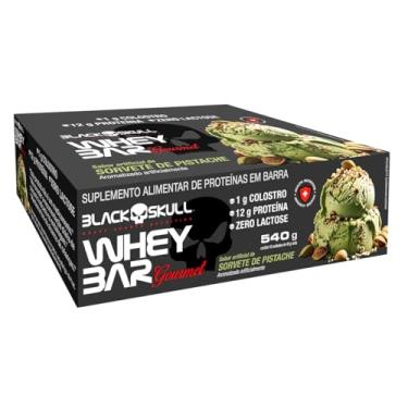 Imagem de BARRA DE PROTEÍNA GOURMET C/COLOSTRO - DISPLAY C/ 12 DISPLAY C/12 WHEY BAR GOURMET SORVETE DE PISTACHE 45G