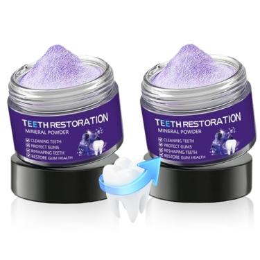 Imagem de Tpyag 2 peças de pó mineral para restauração de dentes – pasta de dente mineral para restauração, eficaz no fortalecimento de dentes e gengivas, remoção de manchas, protege as gengivas e refresca o