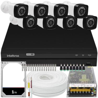 Imagem de Kit 8 cameras seguranca 2 mp Full HD dvr Intelbras 1008 1 tb