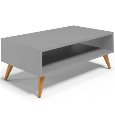 Imagem de Mesa de Centro Para Sala de Estar Pés Palito Cannes L03 Cinza - Lyam Decor