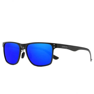 Imagem de Óculos De Sol Unissex De Alumínio Polarizado Design Retangular Proteção Uv400 Azul