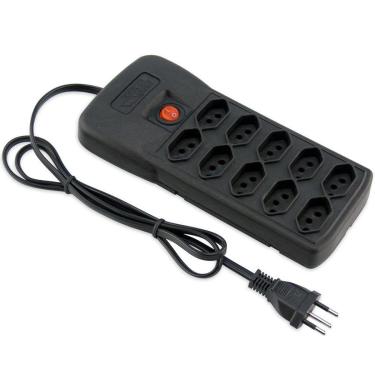 Imagem de Filtro de linha Force Line 10 Tomadas Bivolt Preto - 673-Unissex
