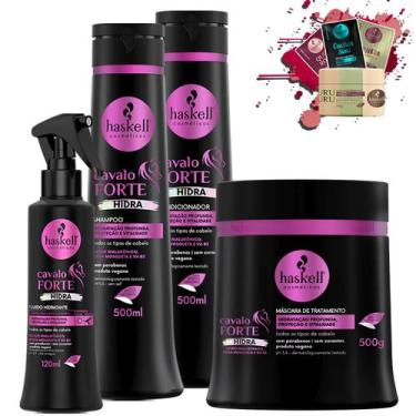Imagem de Kit Haskell Cavalo Forte Hidra Sh Cond Masc 500 Fluido 120