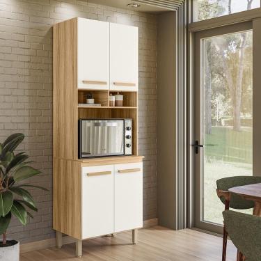 Imagem de Paneleiro Duplo Intenza Com 4 Portas Freijo/off White