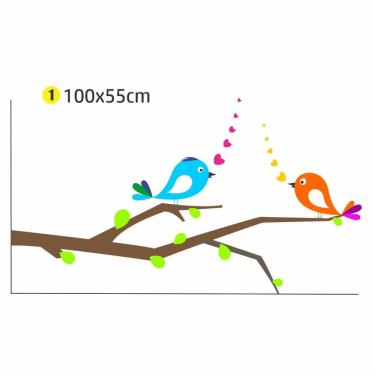Imagem de Adesivo Parede Pássaro Love 100x55 quarto sala escritório