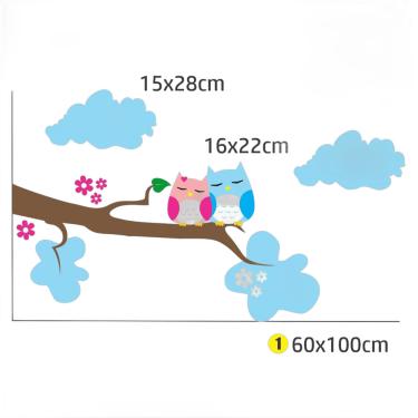 Imagem de Adesivo Parede Coruja Love 60x100 quarto infantil