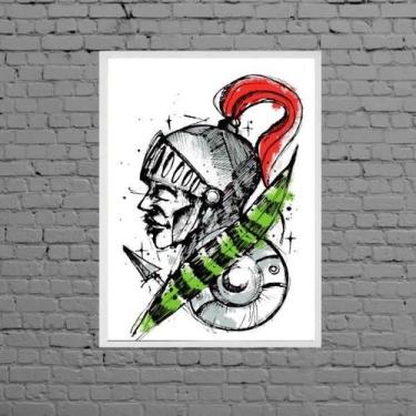 Imagem de Quadro Decorativo São Jorge Com Espada 24X18Cm - Com Vidro - Quadros O