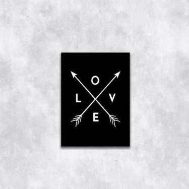 Imagem de Quadro Love Com Flechas 45X34Cm - Com Vidro Moldura Preta - Quadros On