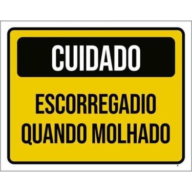 Imagem de Kit 5 Placas Escorregadio Quando Molhado 27X35 - Sinalizo