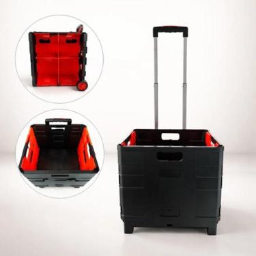 Imagem de Carrinho De Feira E Mercado Carga Até 25kg Dobrável Multiuso - Idea