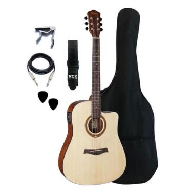 Imagem de Kit Completo Violão Eletracústico Hofma HMF290 STNT Folk - Hofman