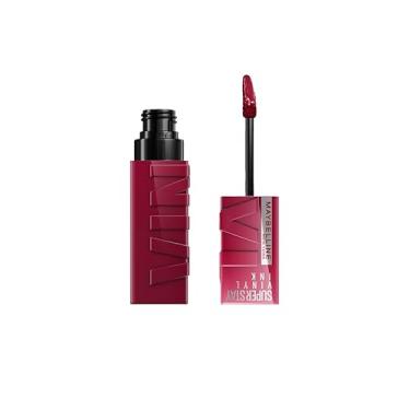 Imagem de Maybelline NY SuperStay Vinyl Ink Batom Líquido, Longa Duração, Acabamento Vinil Espelhado e Efeito Gloss, Brilho Instantâneo, Conforto para os Lábios, Fórmula Vegana, Cor Unrivaled 4,2ml