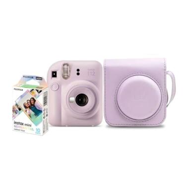 Imagem de Kit Câmera Instax Mini 12 com pack 10 fotos Spray Art e Bolsa Lilás Candy