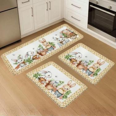 Imagem de Passadeira Antiderrapante 2 Tapetes Antiderrapantes Estampados Decorat