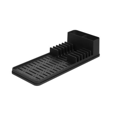 Imagem de Escorredor de Pia Coza Single com Tapete 42,2 x 17,4 x 9,4 cm, Preto