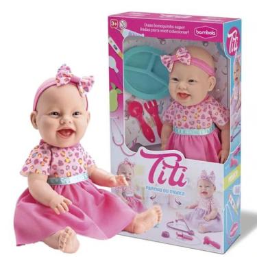 Imagem de Boneca Bebê Titi Papinha Com Pratinho E Colher Bambola 850