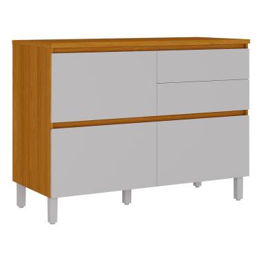 Imagem de Balcão Gabinete de Cozinha 1,20m 1 Porta 4 Gavetas Lais