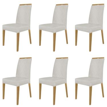Imagem de Kit 6 Cadeiras de Jantar Estofadas Madeira Maciça Multimóveis CR15022