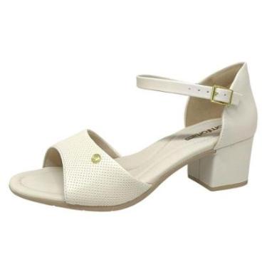 Imagem de Sandalia Feminina Salto Medio Bloco Dia a Dia Comfortflex-Feminino