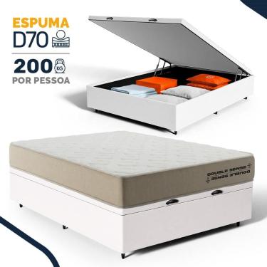 Imagem de Cama Box Baú com Colchão de Espuma D70 Double Face Ortopédico Double Sense Topazio Casa...