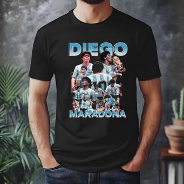 Imagem de Camiseta Diego Maradona Argentina 100% Algodão - Estamparia & Co, Pret