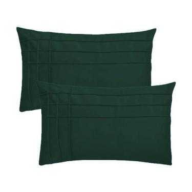 Imagem de Kit 2 Capas para Almofada Drapeada Line T Retangular em Veludo Várias 