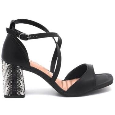 Imagem de Sandália Tanara Salto Bloco Pedrarias Feminino T8114-Feminino