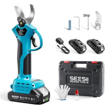 Imagem de Tesoura de Poda Elétrica Seesii 1,2" Sem Fio com 2 Baterias