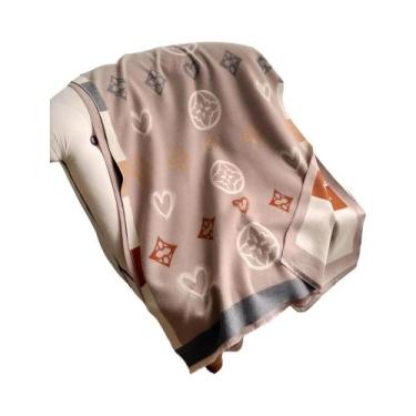 Imagem de Cachecol De Luxo Feminino Em Caxemira Pashmina, Manta Quente De Invern