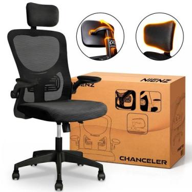Imagem de Cadeira De Escritório Chanceler Ergonômica Com Apoio Cabeça Encosto Re