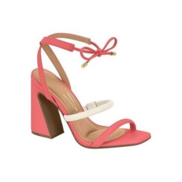 Imagem de Sandalia Feminina Salto Bloco Baixo Vizzano Casual Bege-Feminino