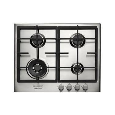 Imagem de Cooktop 4 Bocas Brastemp Gourmand Inox com Duplachama e Trempe com Ferro Fundido - BDK60DR
