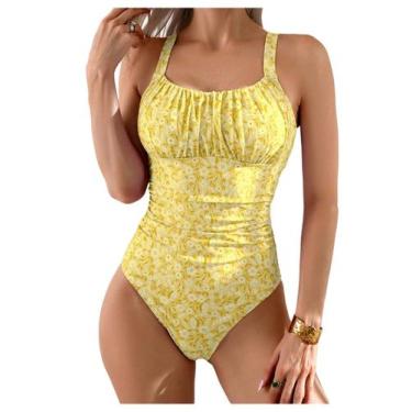 Imagem de Maiô de uma peça BEAUDRM Boho com estampa floral para mulheres