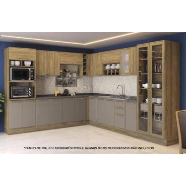 Imagem de Armário de Cozinha Modulada Completa de Canto 16 peças 2,89X3,38m 276 