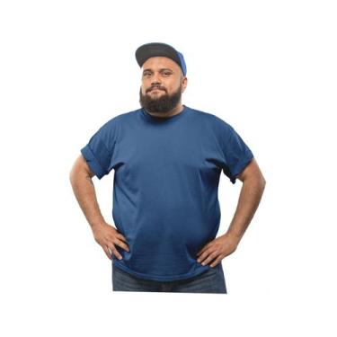 Imagem de Camiseta Masculina Algodão Plus Size XGG Azul Marinho - Del France, G1