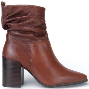 Imagem de Bota Feminina Bottero Cano Curto Couro Burnish 377701, Conhaque, 35