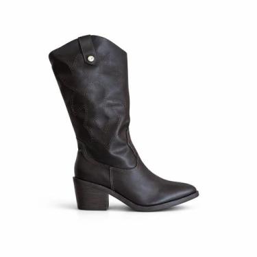 Imagem de Bota Lara Rosa Western Cano Médio Conforto Feminino -, 35, Cafe