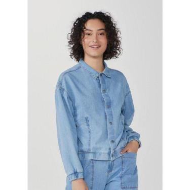 Imagem de Jaqueta Jeans Bomber Feminina  Hering, Jeans, XG