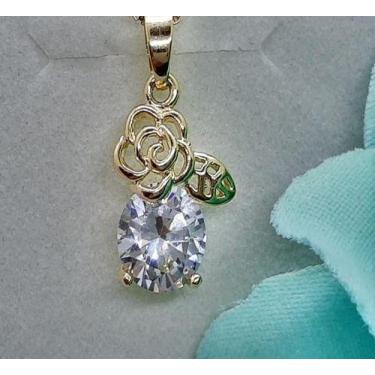 Imagem de Colar Ponto De Luz C Flor Zirconia Dourado F. Ouro 18k - De Castro joi