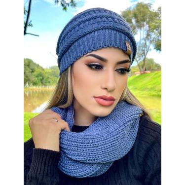 Imagem de Gorro Bombom Tricô de Minas Gerais Azul - Girassol