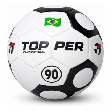 Imagem de Bola Futebol De Campo Topper 90 Hibrid Costurada - Ref 7789, Branco, U