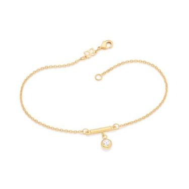 Imagem de Tornozeleira folheado a ouro com zirconiam rommanel 25 CM 550355