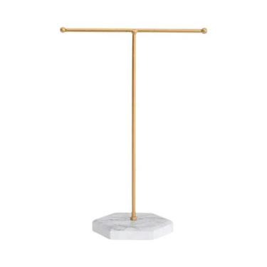 Imagem de Suporte De Exibição De Joias Em Forma De T Dourado Para Brincos, Anéis