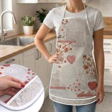 Imagem de 10 Avental de Cozinha Estampado Fácil de Limpar impermeável - IDEALIZA