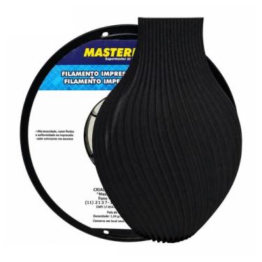 Imagem de Filamento PETG MP Preto 1Kg Impressão 3D Premium 1,75mm Textura Ressis
