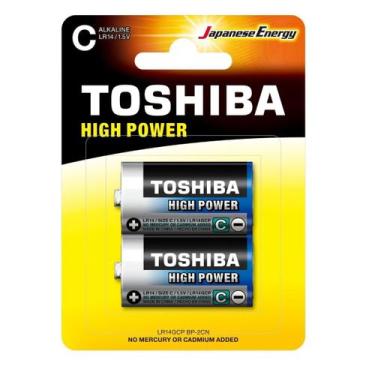 Imagem de Pilha Alcalina C 1,5V Toshiba High Power LR14GCP Cartela com 2 Unidade