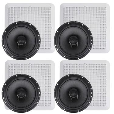 Imagem de Kit 4 alto-falantes com Arandela Leson Diamond Series LD165CX para Som Ambiente e Automotivo 160W RMS 6 Polegadas Branco