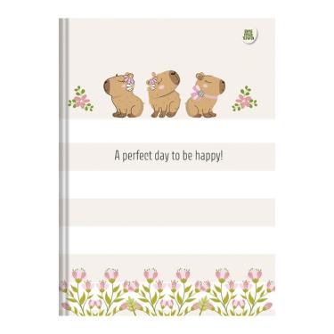 Imagem de Caderno Costurado Capivara com 160 Folhas Formato 25CM X 18,5CM Capa Dura Bege