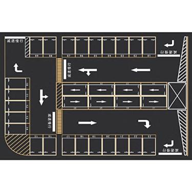 Imagem de HWLL Tapete de corredor, tapete infantil para brincar com fundo antiderrapante, tapete educativo para carro de trânsito de estrada, tapete para área educacional para quarto de crianças (tamanho : 140 cm x 200 cm (4,6 pés x 6,6 pés)