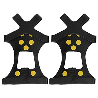 Imagem de Capa antiderrapante antiderrapante de 10 dentes, resistente e leve para pesca no gelo para montanhismo, esqui (10 crampons de dente antiderrapante [tamanho G])